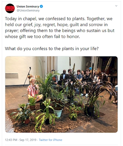 Union Seminary Students Praying to Plants